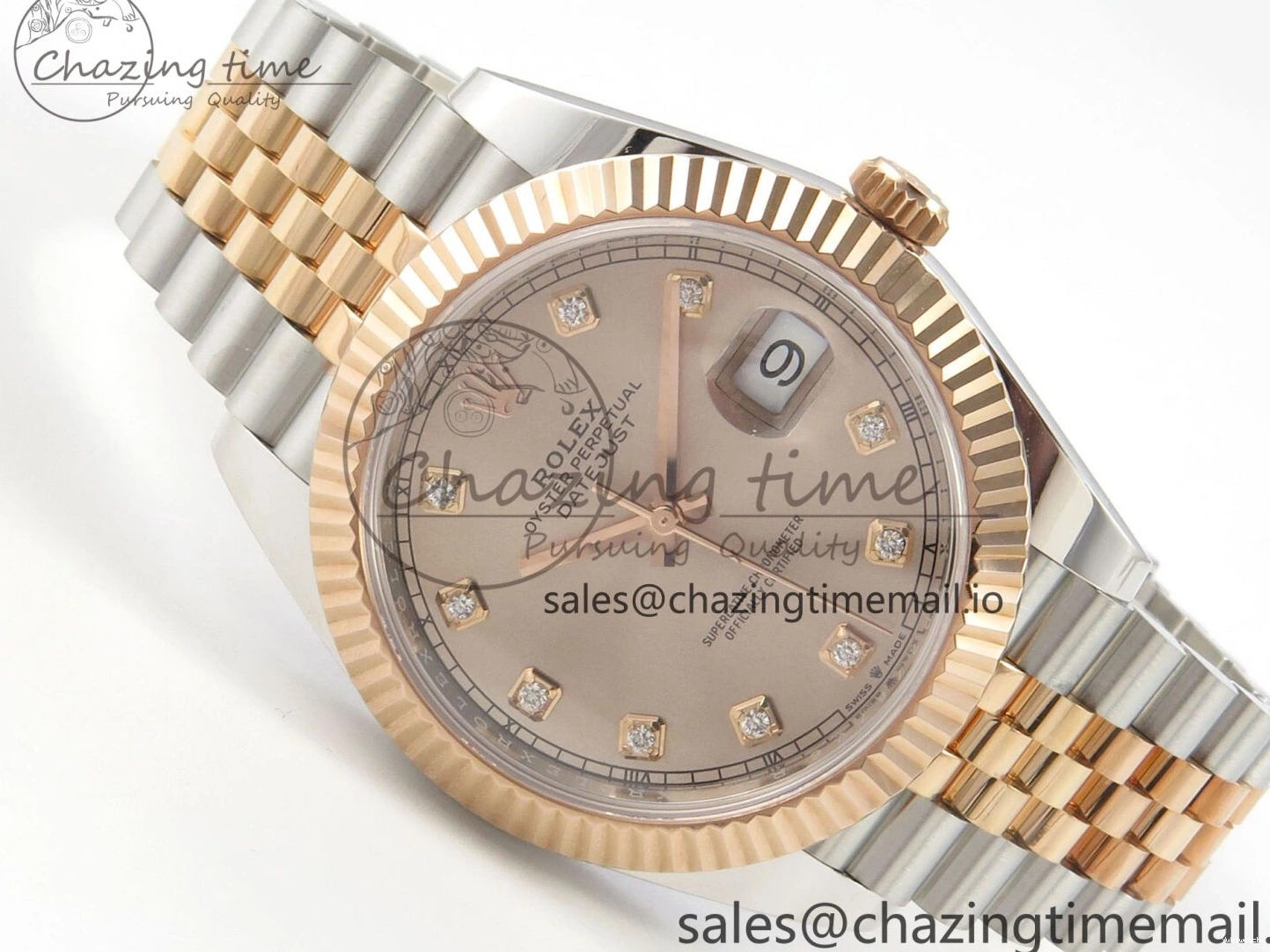 (Weighted) ARF Jubilee RG Best SH3235 SS 126331 Edition 1:1 Dial 41 RG Diaomonds DateJust on Bracelet 0522